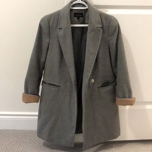 Topshop Blazer Coat in Grey (Petite Size US0)
